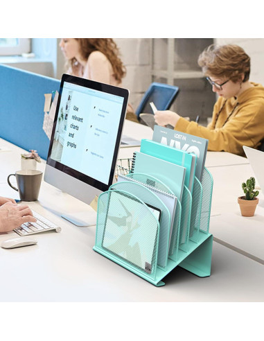 Organizador de Archivos de Escritorio Delifox 5 Secciones Metal