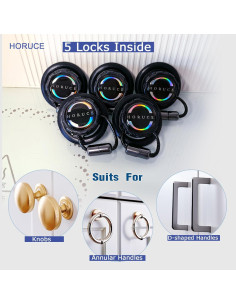 5 Cerraduras de Gabinete a Prueba de Bebés HORUCE - Negro 2
