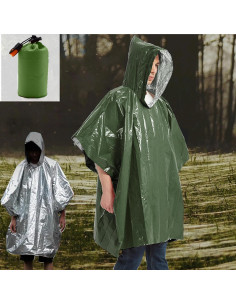 Poncho de Lluvia JUBSOSCAMP para Adultos 119x99 cm Naranja/Verde 2
