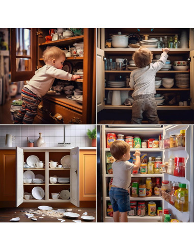 5 Cerraduras de Gabinete a Prueba de Bebés HORUCE - Negro