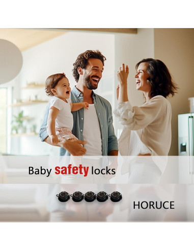 5 Cerraduras de Gabinete a Prueba de Bebés HORUCE - Negro