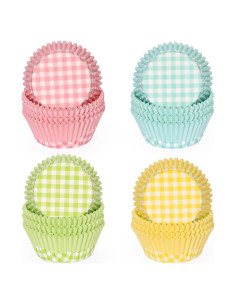 Forros para Cupcake SKIDEC 400 Piezas Papel Desechable Buffalo Plaid