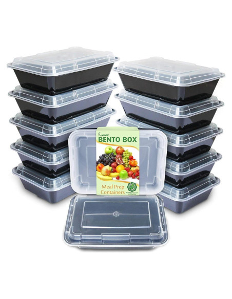 Contenedores de Comida Enther 12 Piezas 830ml Apilables BPA Free