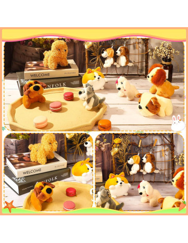 9 Mini Cachorros de Peluche Sumind 10 cm Suaves para Fiesta