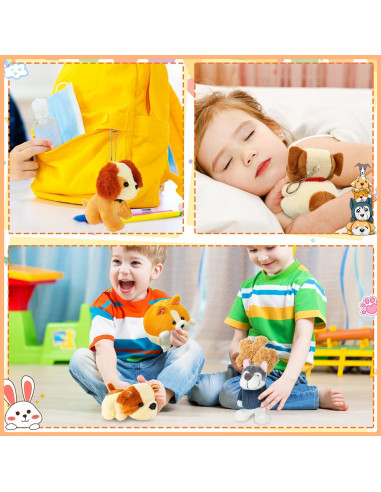 9 Mini Cachorros de Peluche Sumind 10 cm Suaves para Fiesta