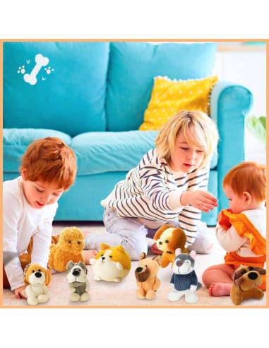 9 Mini Cachorros de Peluche Sumind 10 cm Suaves para Fiesta