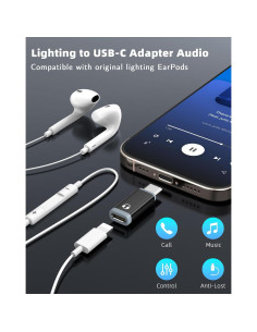 Adaptador de Lightning a USB-C MoKo para Auriculares - Negro 2