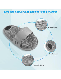 Exfoliador de pies de silicona Kibhous gris antideslizante 2