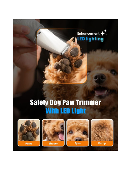 Kit Cortapelos 4-en-1 Cupofpet Verde con Luz LED y Bajo Ruido