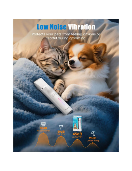 Kit Cortapelos 4-en-1 Cupofpet Verde con Luz LED y Bajo Ruido