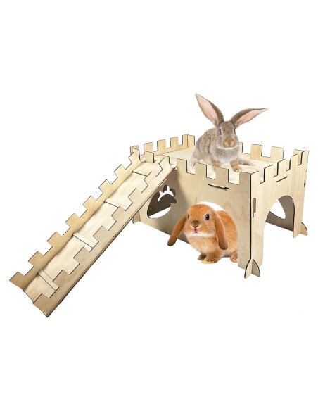 Castillo de Madera Grande Hamiledyi para Conejos y Hámsters