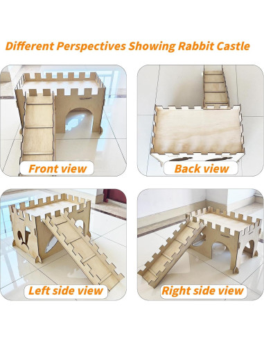 Castillo de Madera Grande Hamiledyi para Conejos y Hámsters