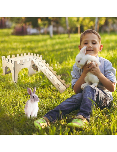 Castillo de Madera Grande Hamiledyi para Conejos y Hámsters