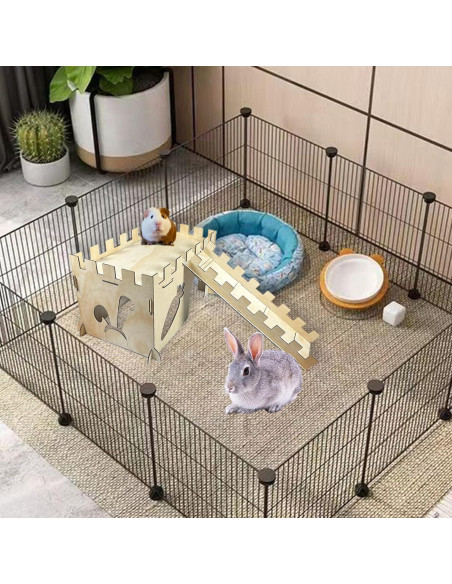 Castillo de Madera Grande Hamiledyi para Conejos y Hámsters