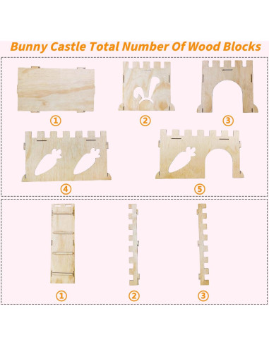 Castillo de Madera Grande Hamiledyi para Conejos y Hámsters