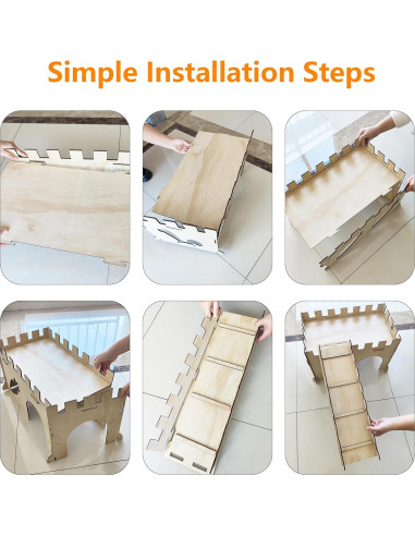 Castillo de Madera Grande Hamiledyi para Conejos y Hámsters