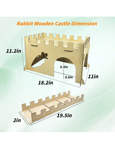 Castillo de Madera Grande Hamiledyi para Conejos y Hámsters