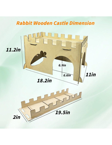 Castillo de Madera Grande Hamiledyi para Conejos y Hámsters