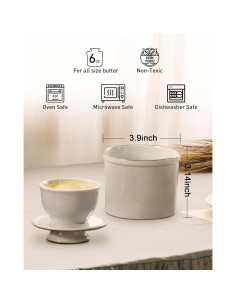 Tazón de Mantequilla Francés KilnGPT Gris 125g Cerámica 2