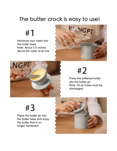 Tazón de Mantequilla Francés KilnGPT Gris 125g Cerámica