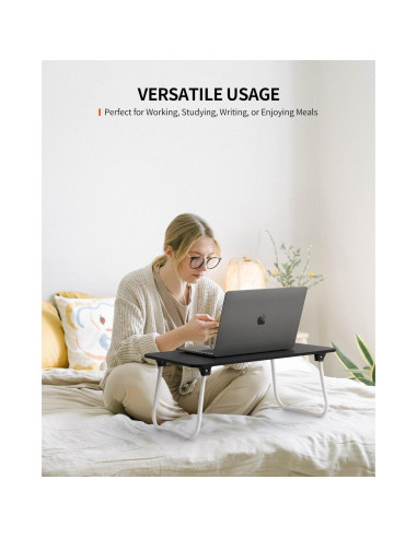 Mesa de Laptop Plegable FISYOD Negra 32x52 cm