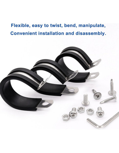 Abrazaderas de Cable 50PCS Taiss 1/2" Acero Inoxidable 304