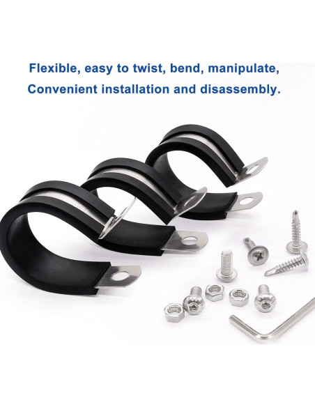 Abrazaderas de Cable 50PCS Taiss 1/2" Acero Inoxidable 304