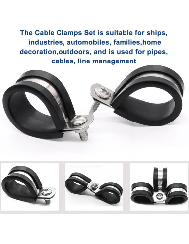 Abrazaderas de Cable 50PCS Taiss 1/2" Acero Inoxidable 304