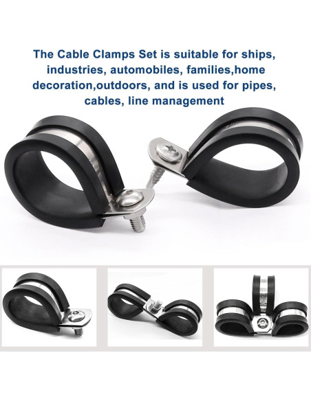 Abrazaderas de Cable 50PCS Taiss 1/2" Acero Inoxidable 304