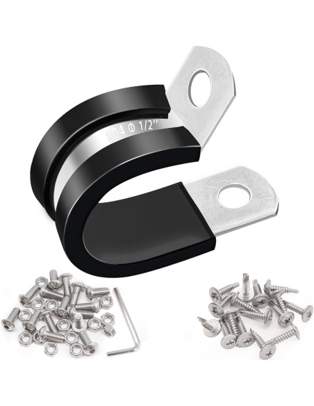 Abrazaderas de Cable 50PCS Taiss 1/2" Acero Inoxidable 304