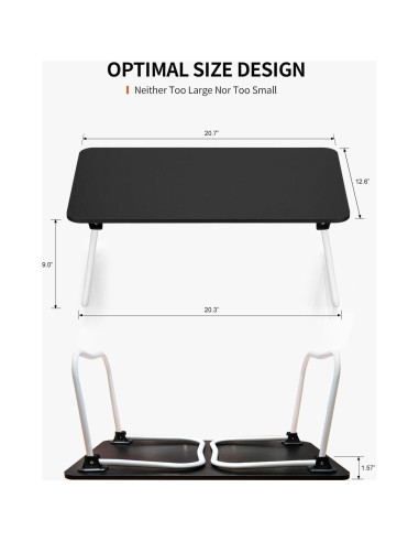 Mesa de Laptop Plegable FISYOD Negra 32x52 cm