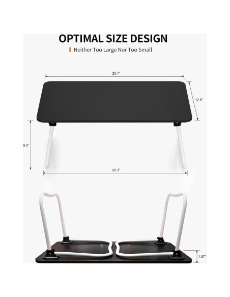 Mesa de Laptop Plegable FISYOD Negra 32x52 cm