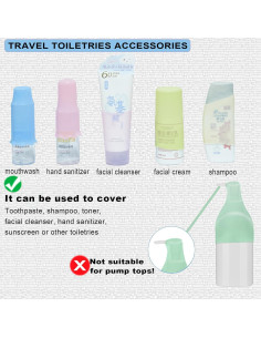 Cubiertas de Botellas de Silicona 8 Piezas para Viaje - Loción, Champú, Protector Solar 2