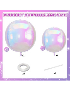 Globos Iridiscentes 4D Froova 56 cm Holográficos para Fiestas 2