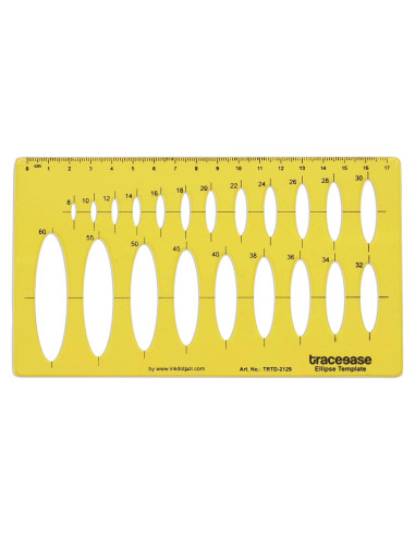 Plantilla de Dibujo de Elipse Traceease 21 Formas 18.2x10.3cm