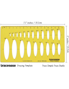 Plantilla de Dibujo de Elipse Traceease 21 Formas 18.2x10.3cm 2