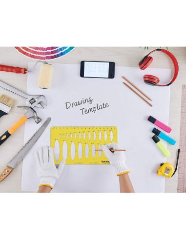 Plantilla de Dibujo de Elipse Traceease 21 Formas 18.2x10.3cm