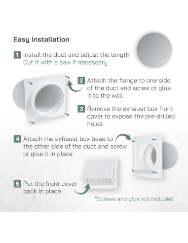 Kit de Ventilación de Pared Vent Systems 5" Ajustable Blanco