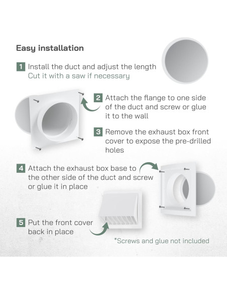 Kit de Ventilación de Pared Vent Systems 5" Ajustable Blanco
