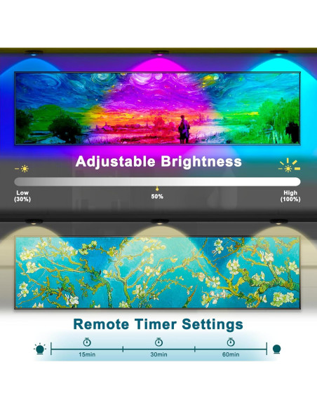 Luces LED Puck Zeadio con Control Remoto - Paquete de 3 Luces LED Puck Zeadio con Control Remoto - Paquete de 3