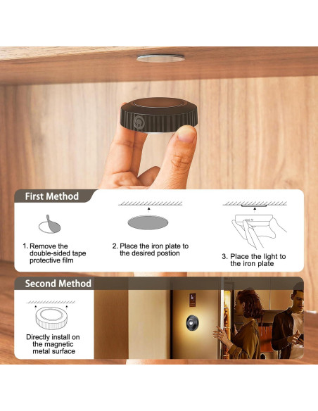 Luces LED Puck Zeadio con Control Remoto - Paquete de 3 Luces LED Puck Zeadio con Control Remoto - Paquete de 3