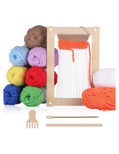 Kit de Telar CYCHIRV de Madera con Hilo para Niños