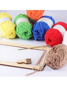 Kit de Telar CYCHIRV de Madera con Hilo para Niños 2