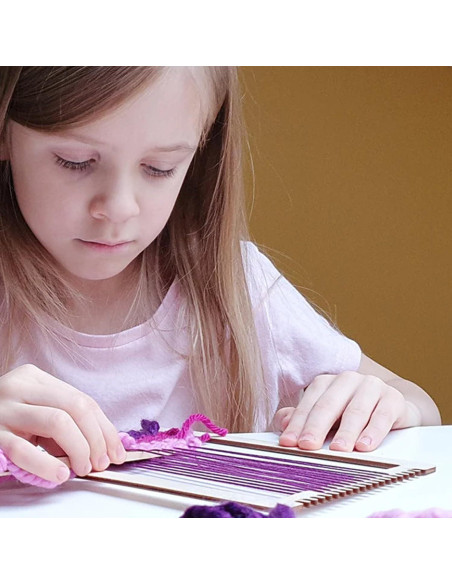 Kit de Telar CYCHIRV de Madera con Hilo para Niños Kit de Telar CYCHIRV de Madera con Hilo para Niños