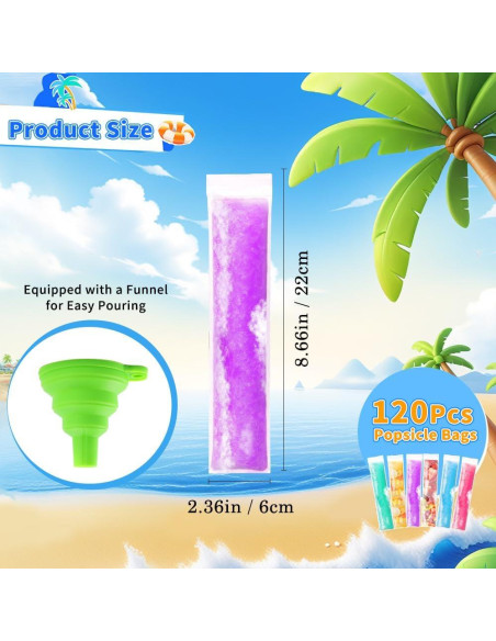 Bolsas de Paletas Desechables 120 Pcs ysuwekslu 22x6cm