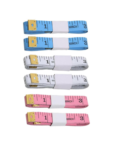 Cinta Métrica Suave Zilotusnte 150cm Doble Escala Rosa Azul
