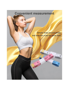 Cinta Métrica Suave Zilotusnte 150cm Doble Escala Rosa Azul 2