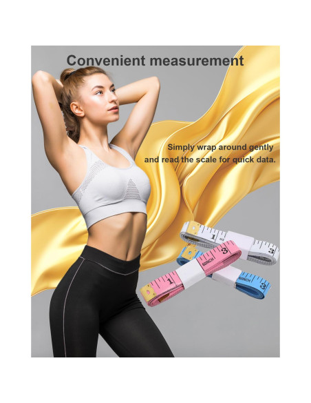 Cinta Métrica Suave Zilotusnte 150cm Doble Escala Rosa Azul