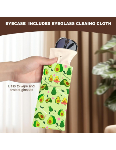 2 Estuches de Gafas de Sol PU con Paño de Limpieza - YJ