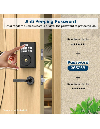 Cerradura de Puerta Inteligente OCDR G30 con Teclado Negro Mate